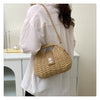 Elena Handbags Straw Shell Shape Crossbody Bag