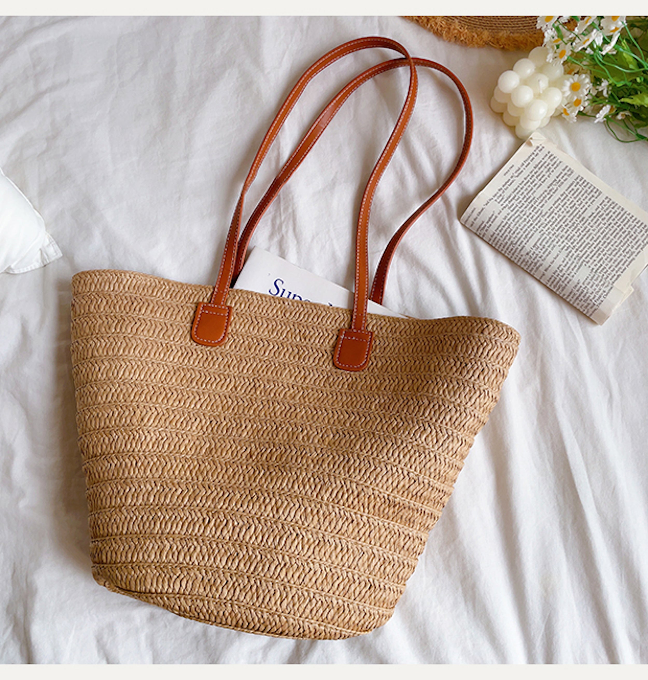 Summer Basket Tote Bag