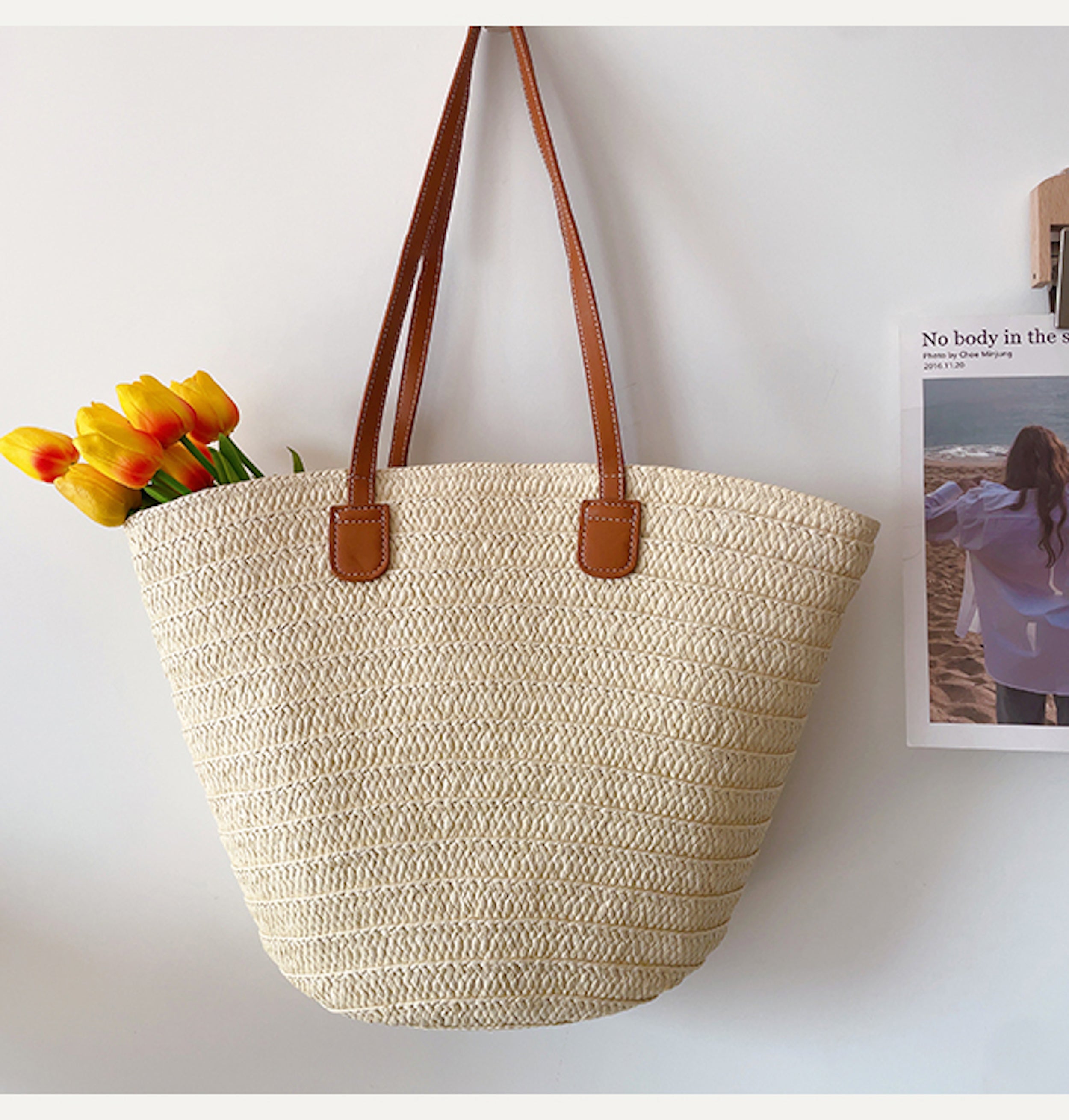 Summer Basket Tote Bag