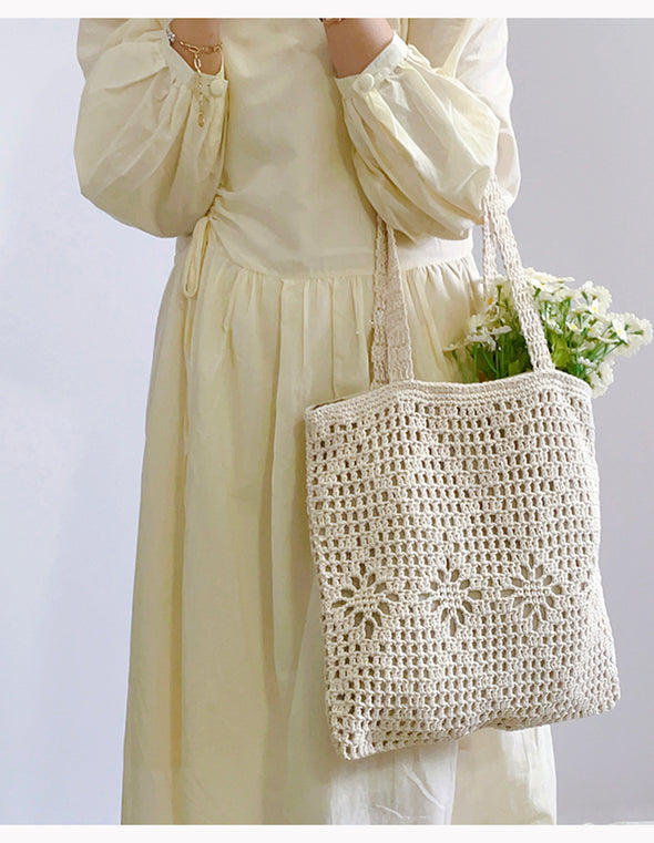 Elena Handbags Artsy Cotton Knitted Shoulder Bag