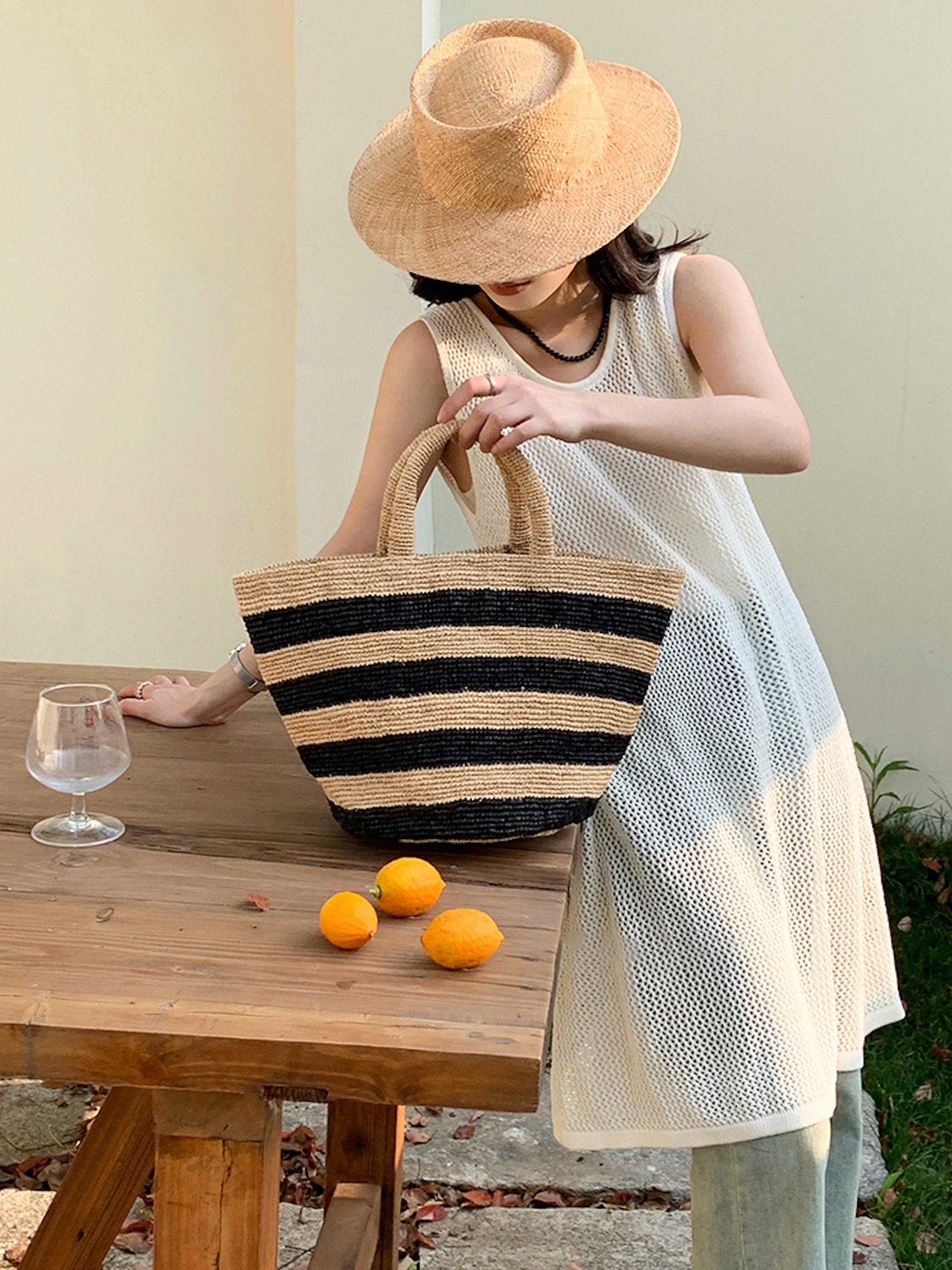 Summer Fashion Raffia Basket Bag