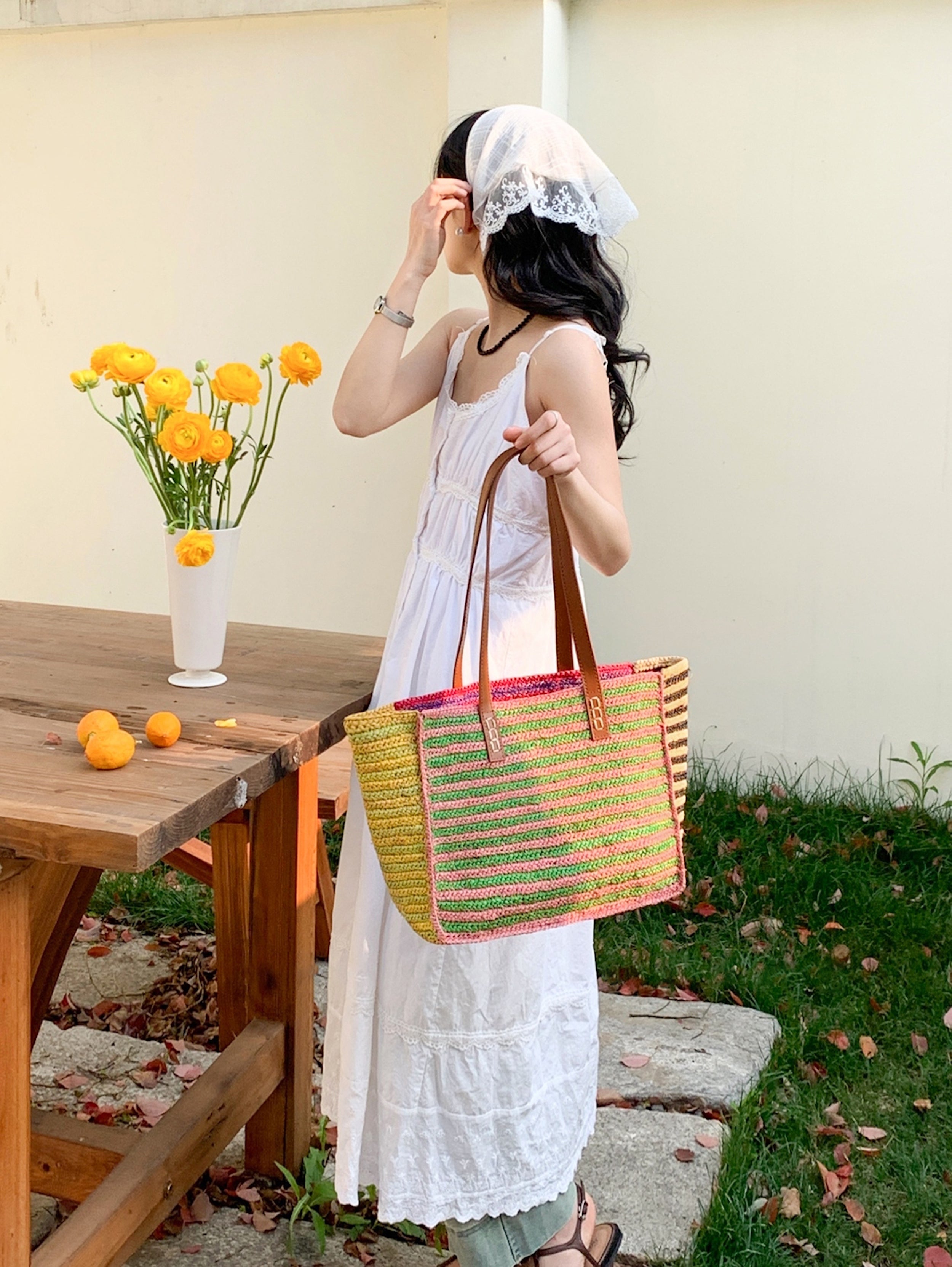 Soft Raffia Summer Beach Straw Shoulder Bag