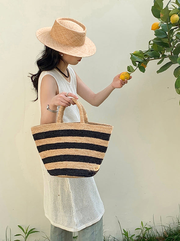 Elena Handbags Summer Fashion Raffia Basket Bag