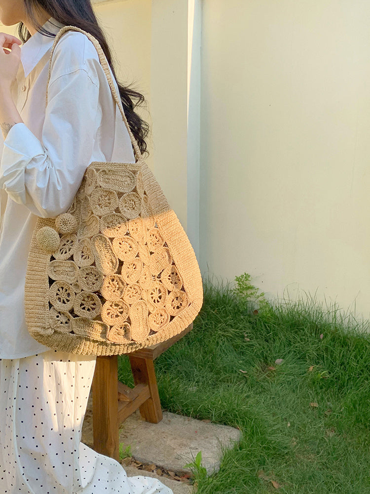 Soft Raffia Woven Summer Straw Shoulder Bag
