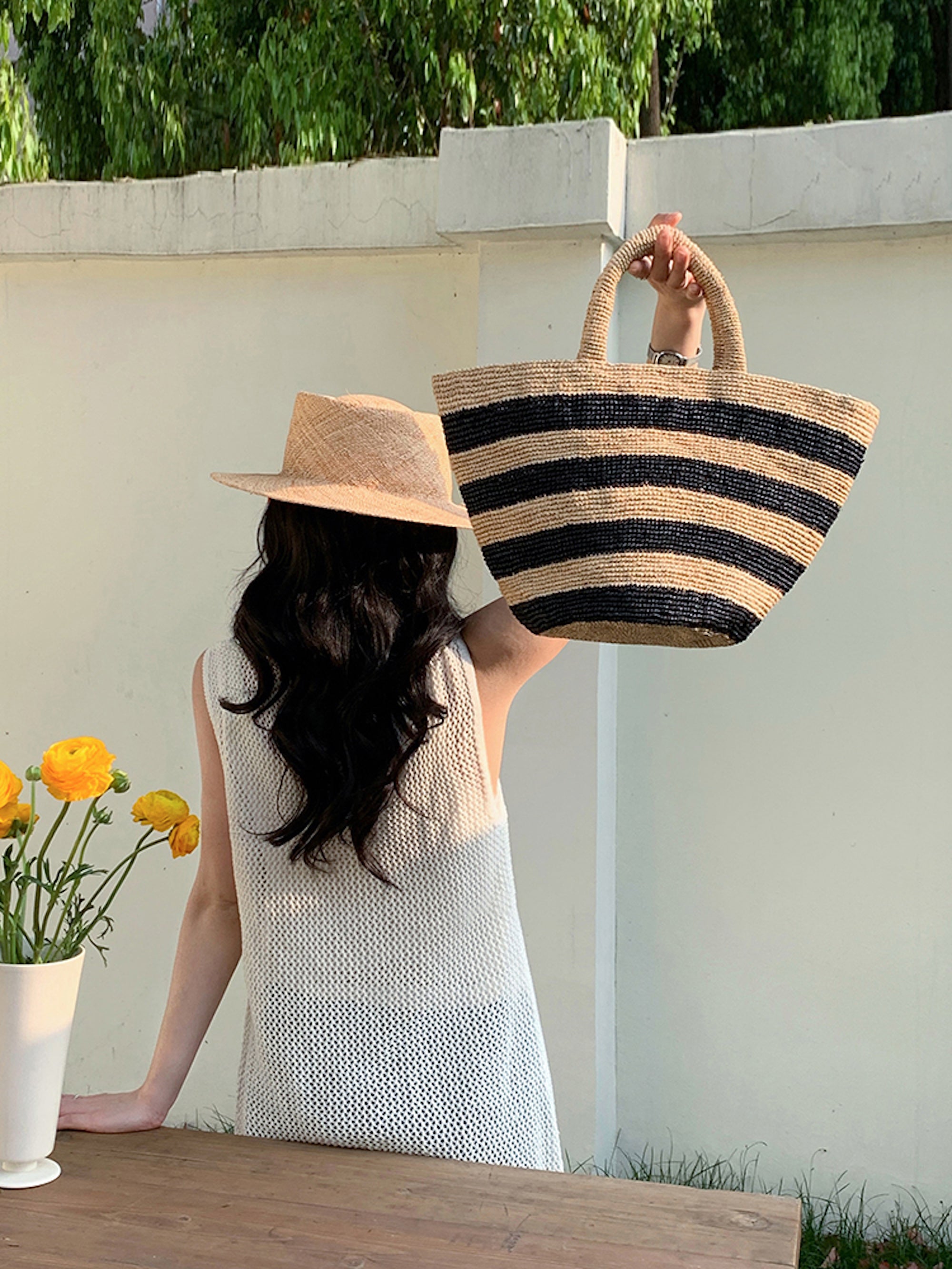 Summer Fashion Raffia Basket Bag