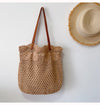 Elena Handbags Floral Design Cotton Knitted Shoulder Bag