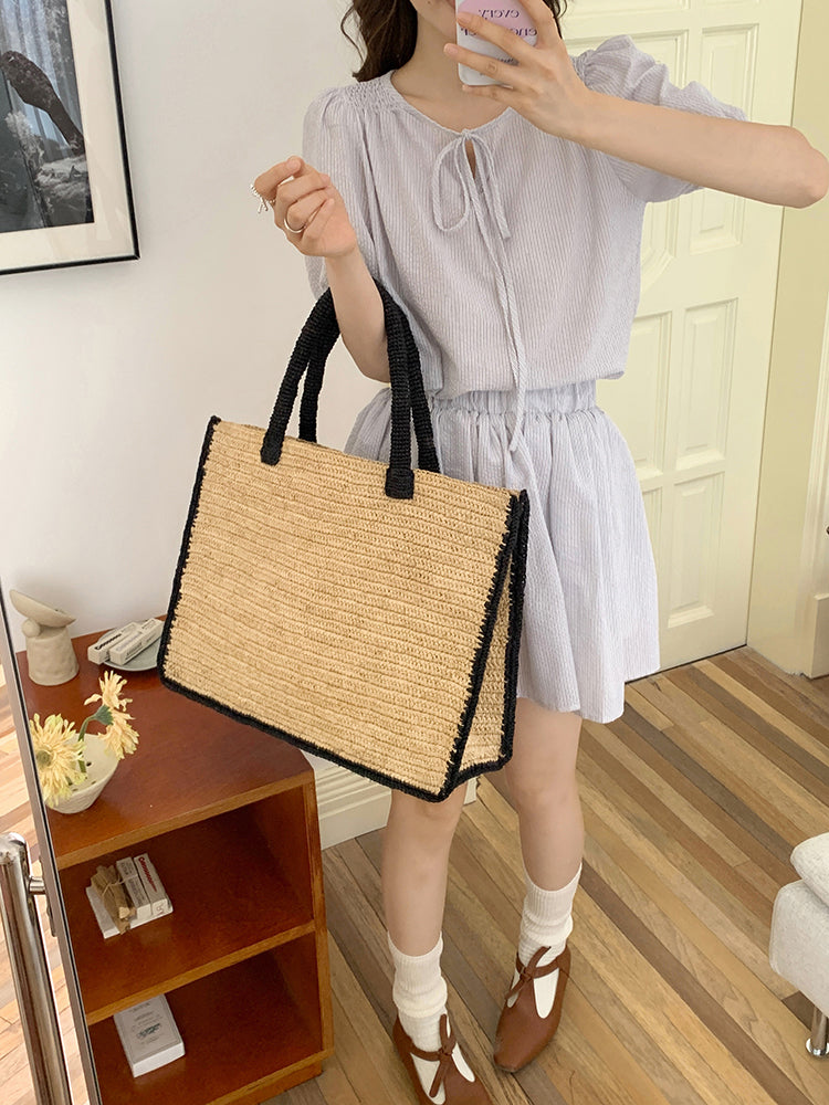Extra Large Soft Raffia Woven Summer Straw Tote