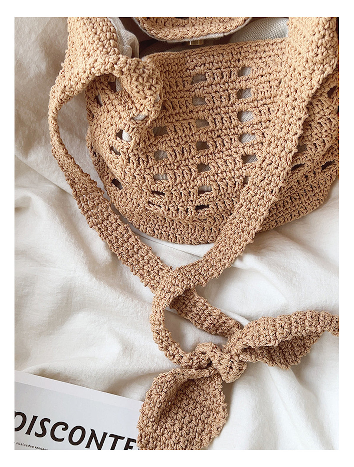 Elena Handbags Crochet Cotton Bucket Shoulder Bag