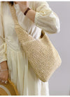 Elena Handbags Simple Straw Woven Shoulder Bag