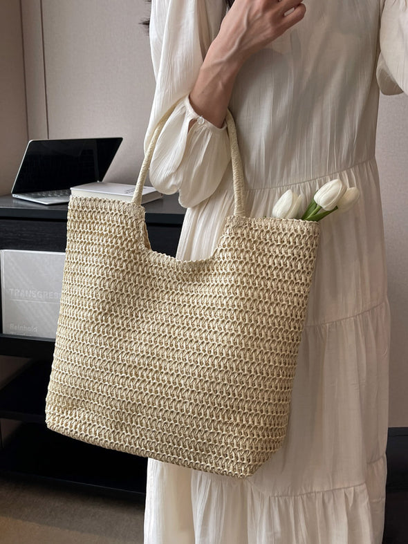 Elena Handbags Retro Straw Woven Tote Bag