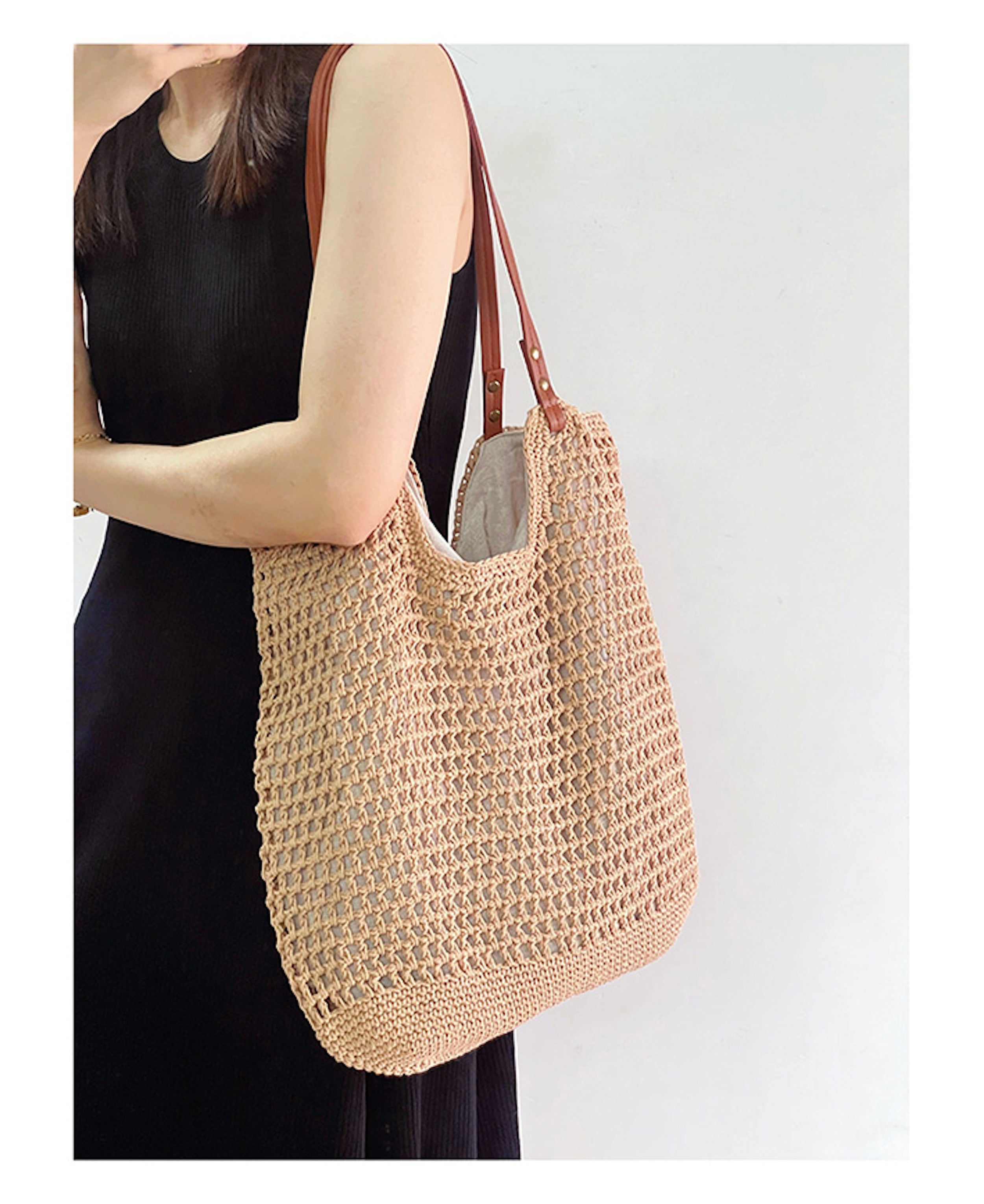 Oversized Cotton Knitted Shoulder Bag