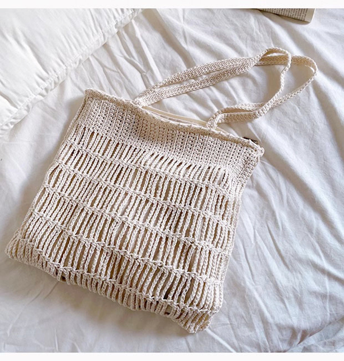 Elena Handbags Retro Cotton Knitted Shoulder Bag Fashion Casual Tote Bag