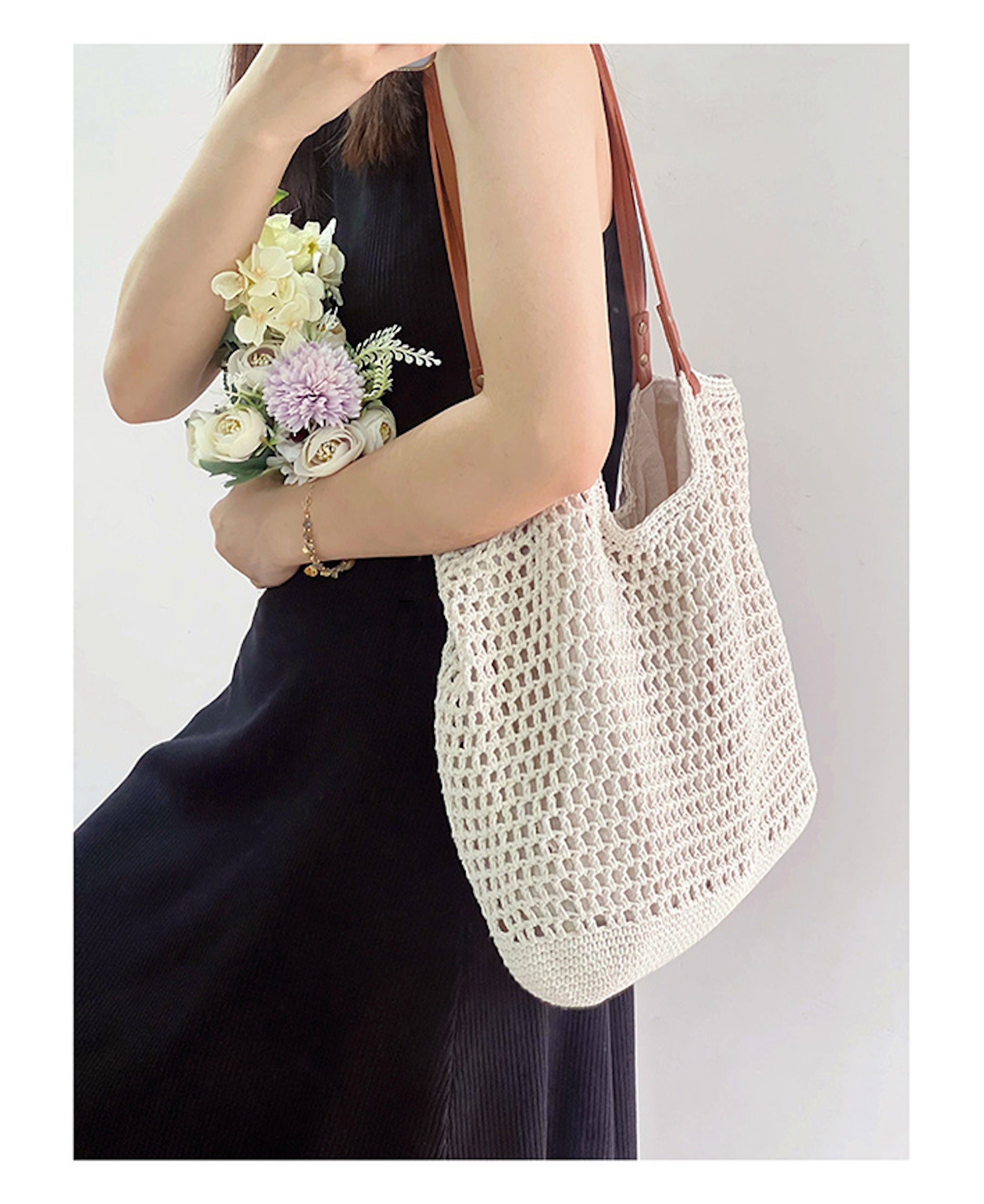Oversized Cotton Knitted Shoulder Bag