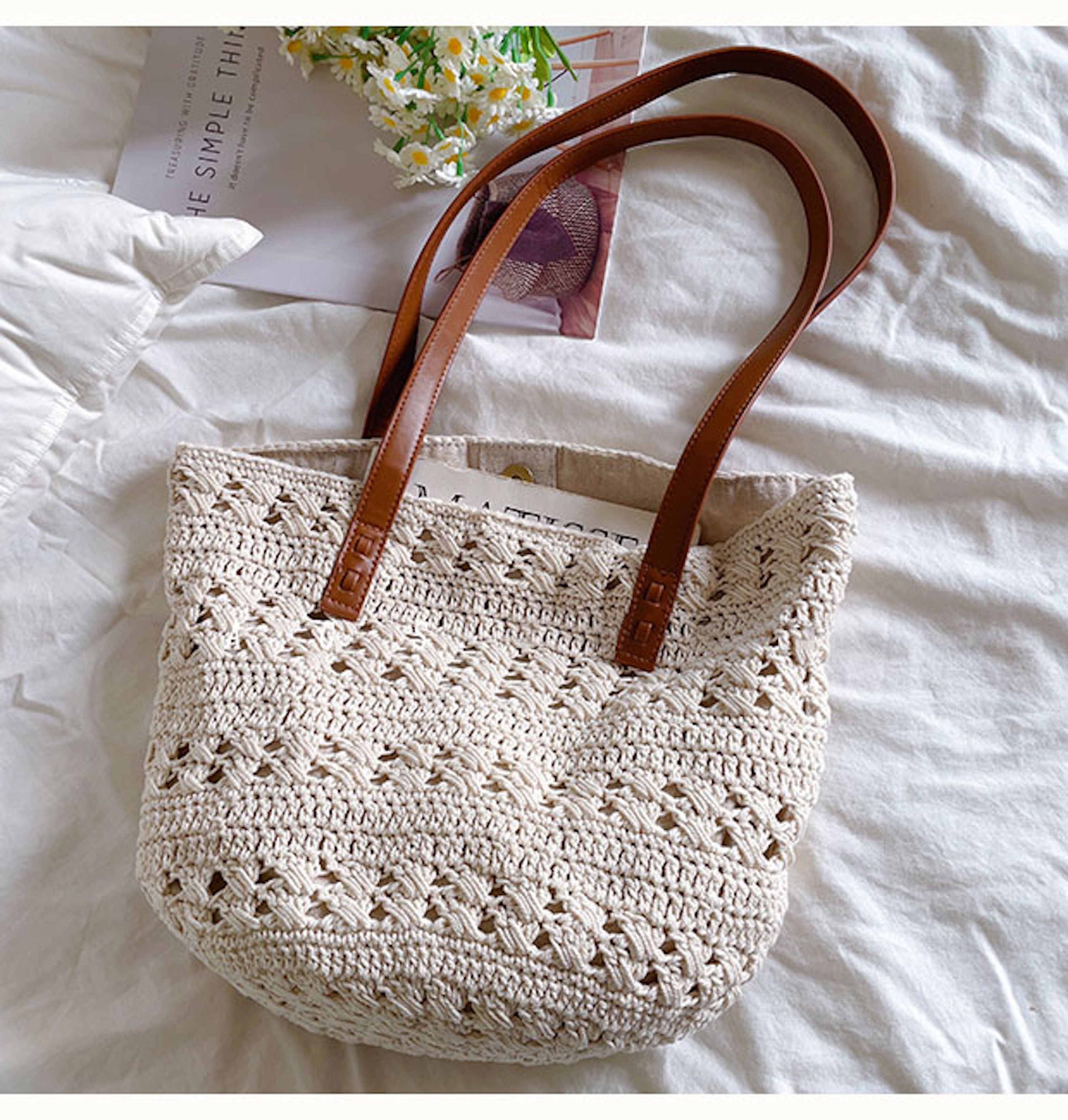 Retro Cotton Knitted Shoulder Bag