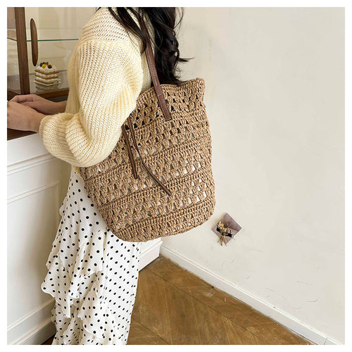 Beach Straw Woven Tote Bag