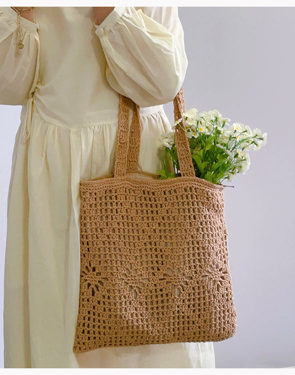 Elena Handbags Artsy Cotton Knitted Shoulder Bag