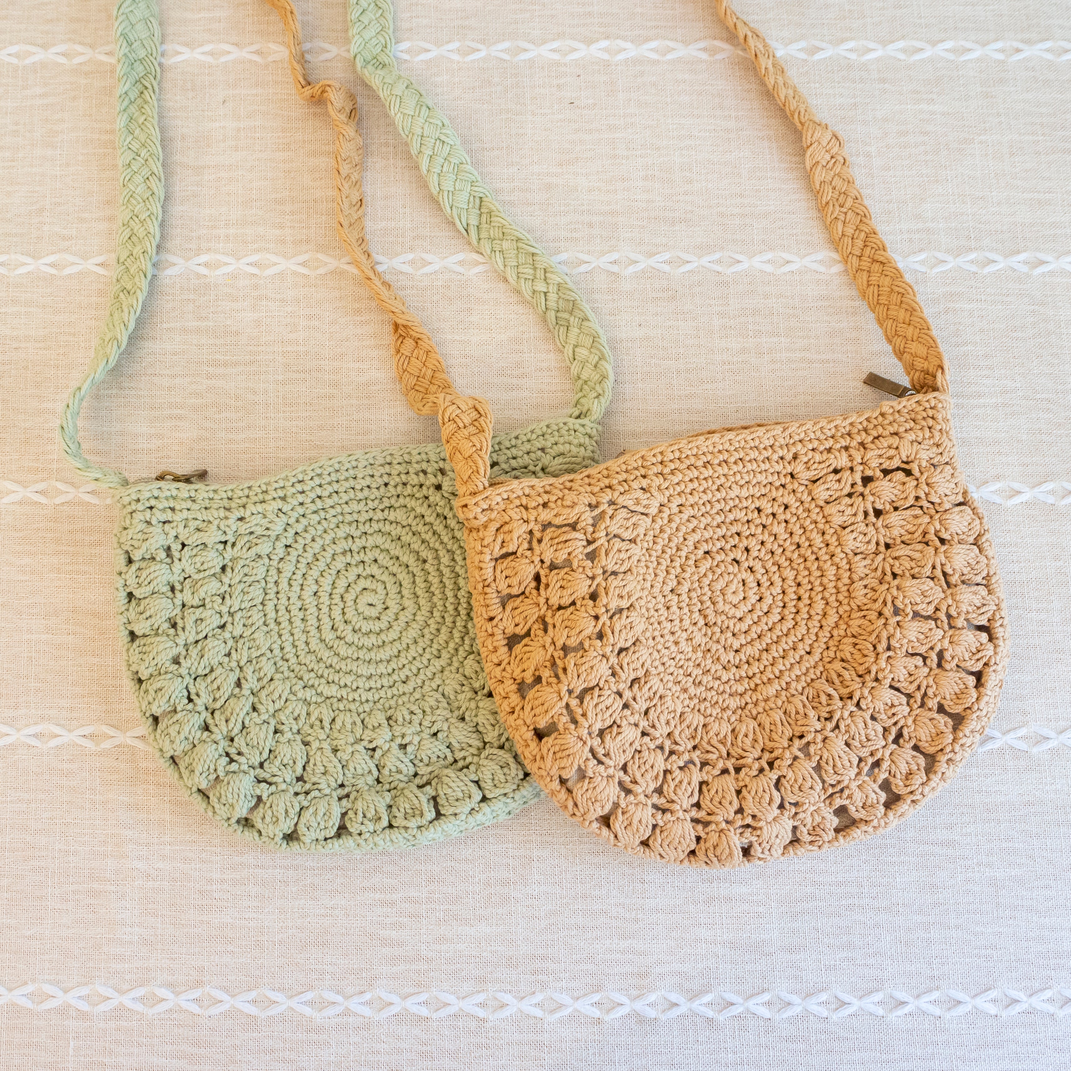 Small Boho Cotton Knitted Shoulder Bag