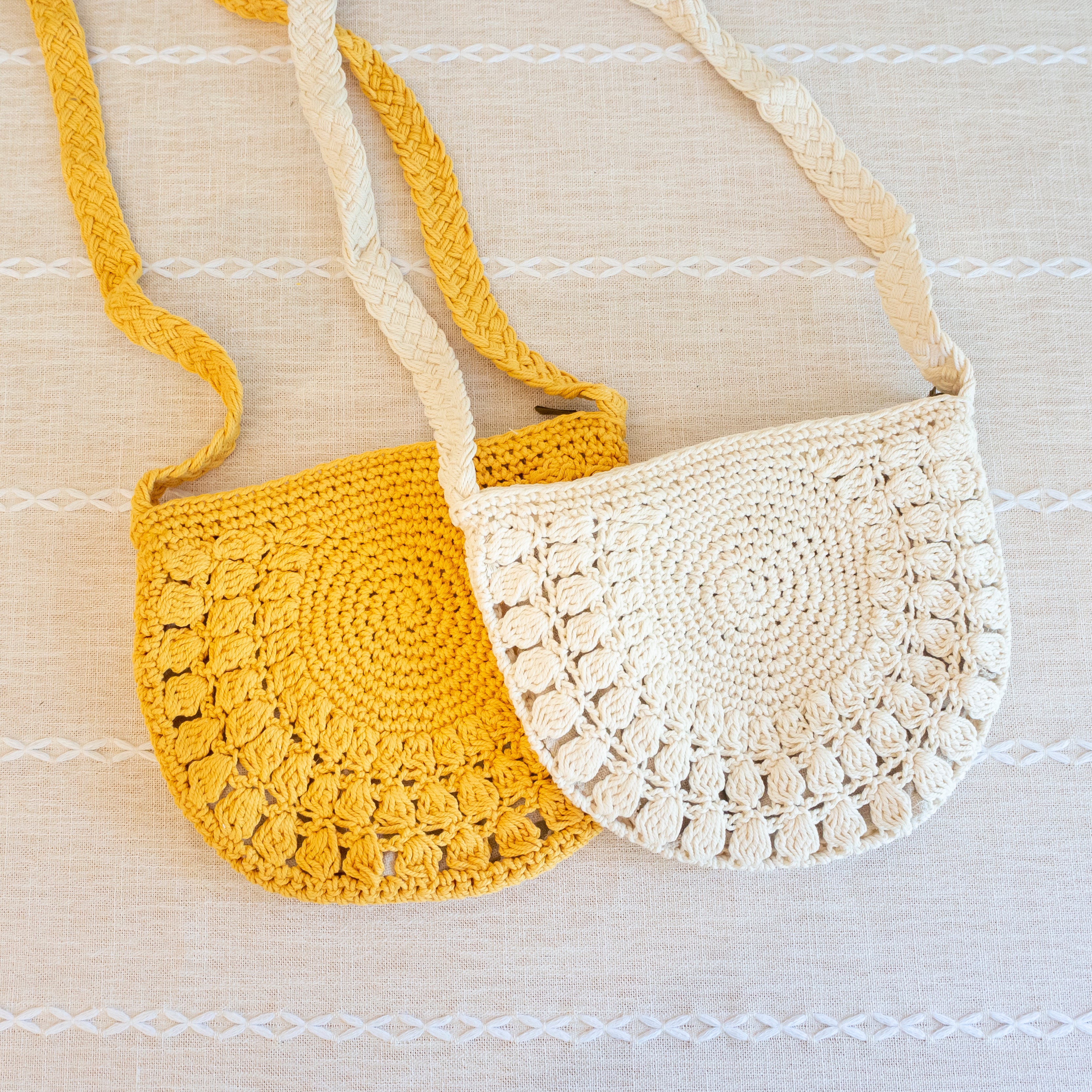 Small Boho Cotton Knitted Shoulder Bag