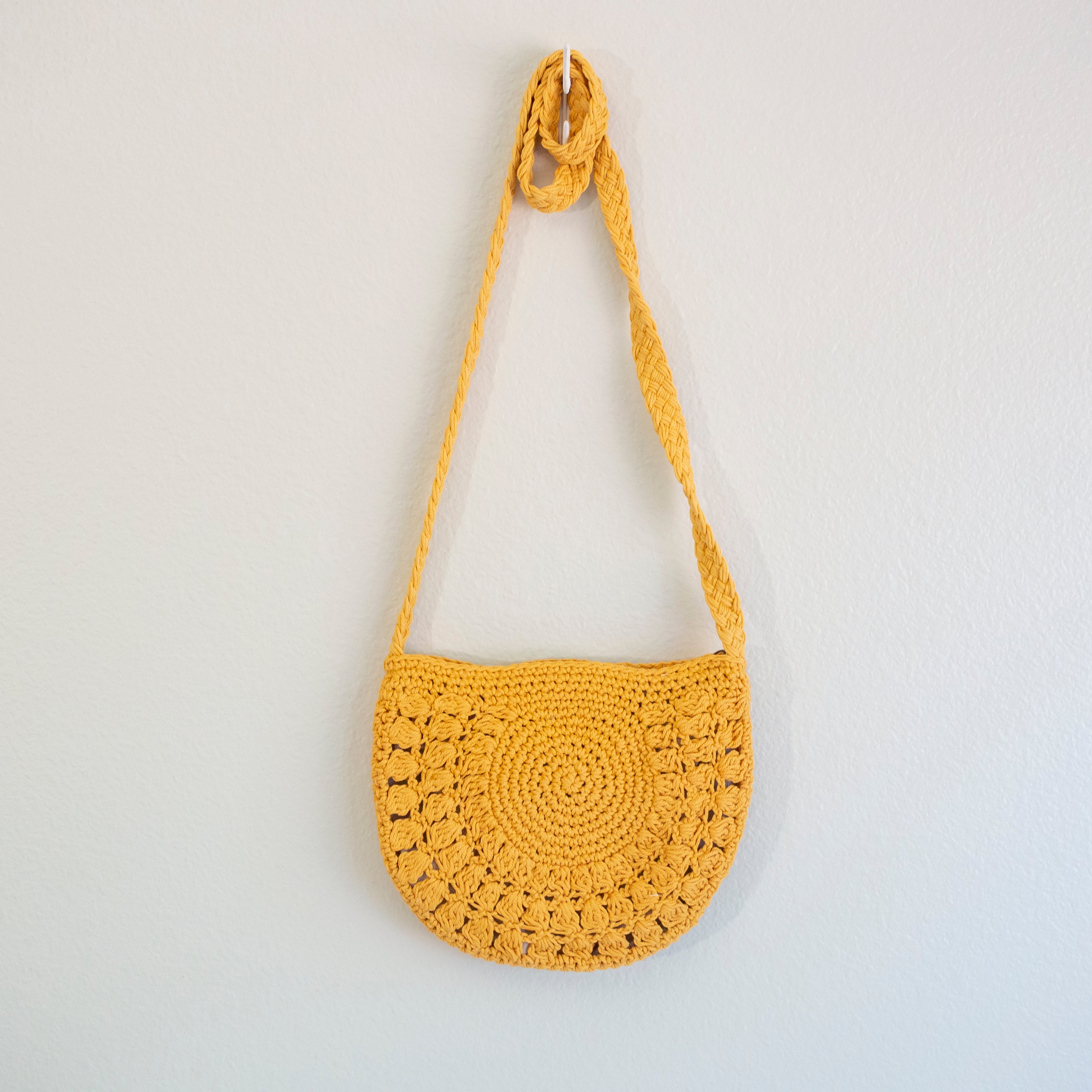 Small Boho Cotton Knitted Shoulder Bag