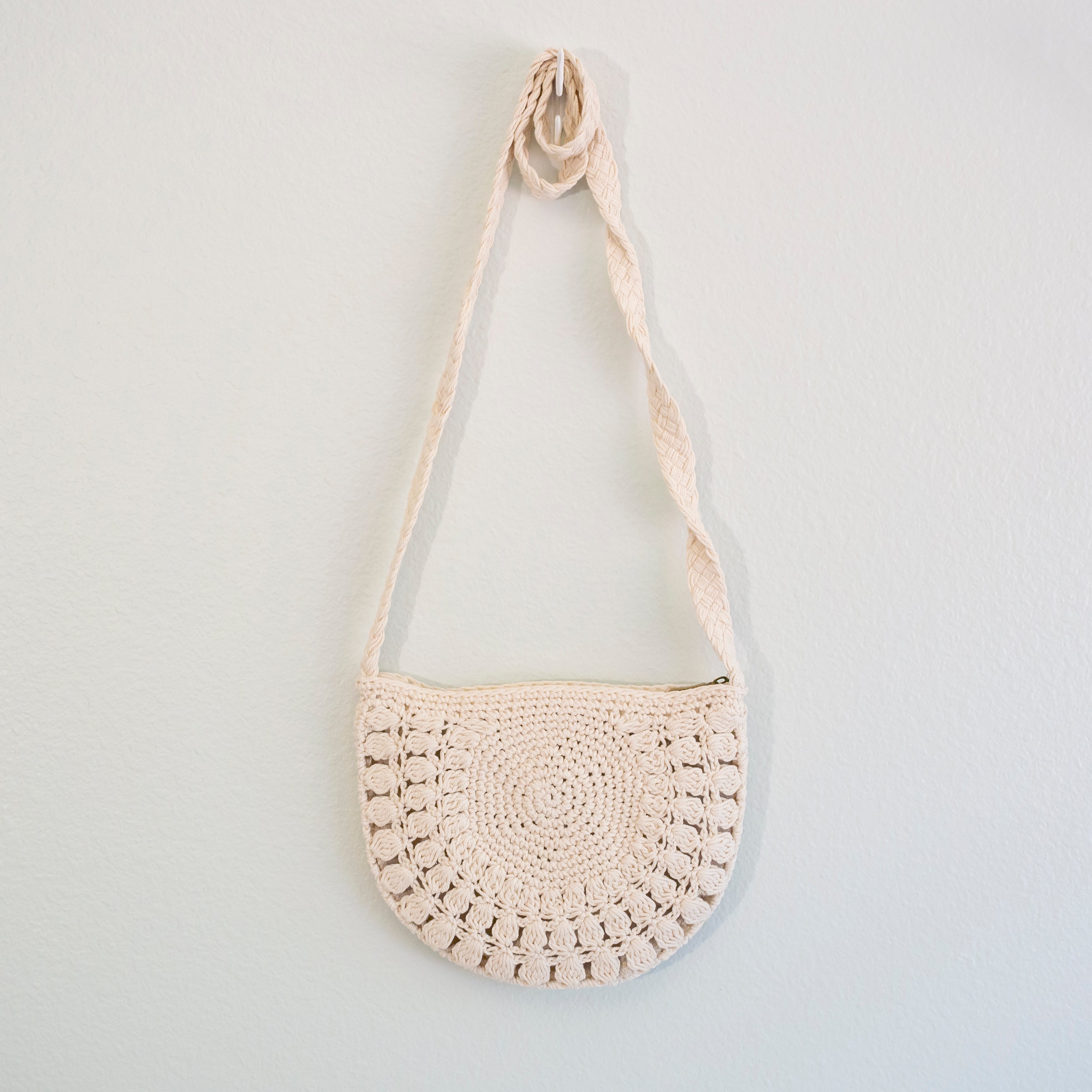 Small Boho Cotton Knitted Shoulder Bag