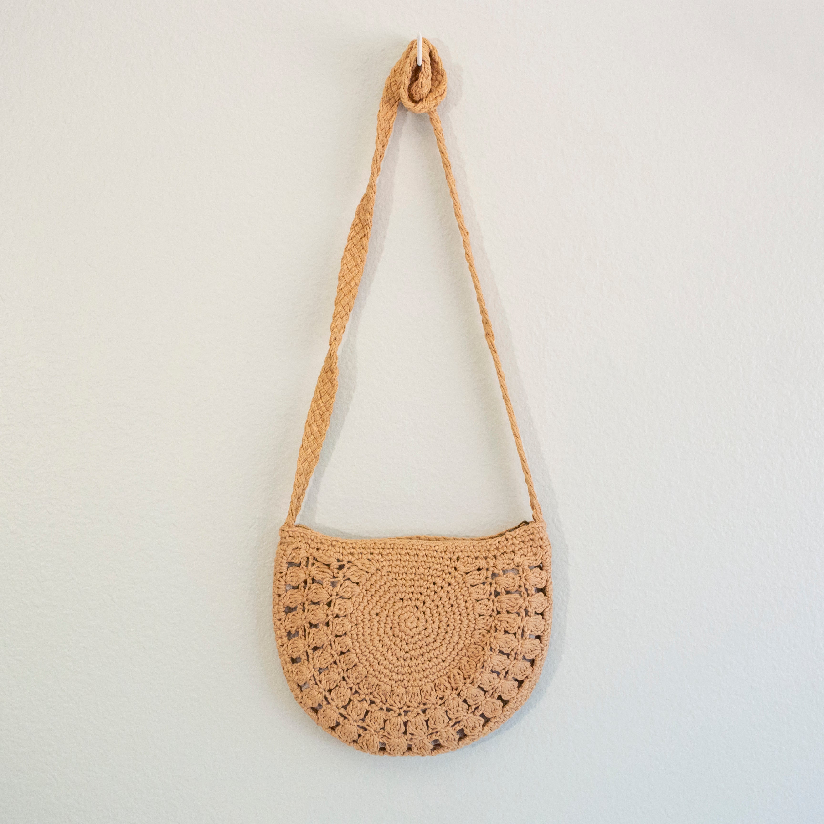 Small Boho Cotton Knitted Shoulder Bag