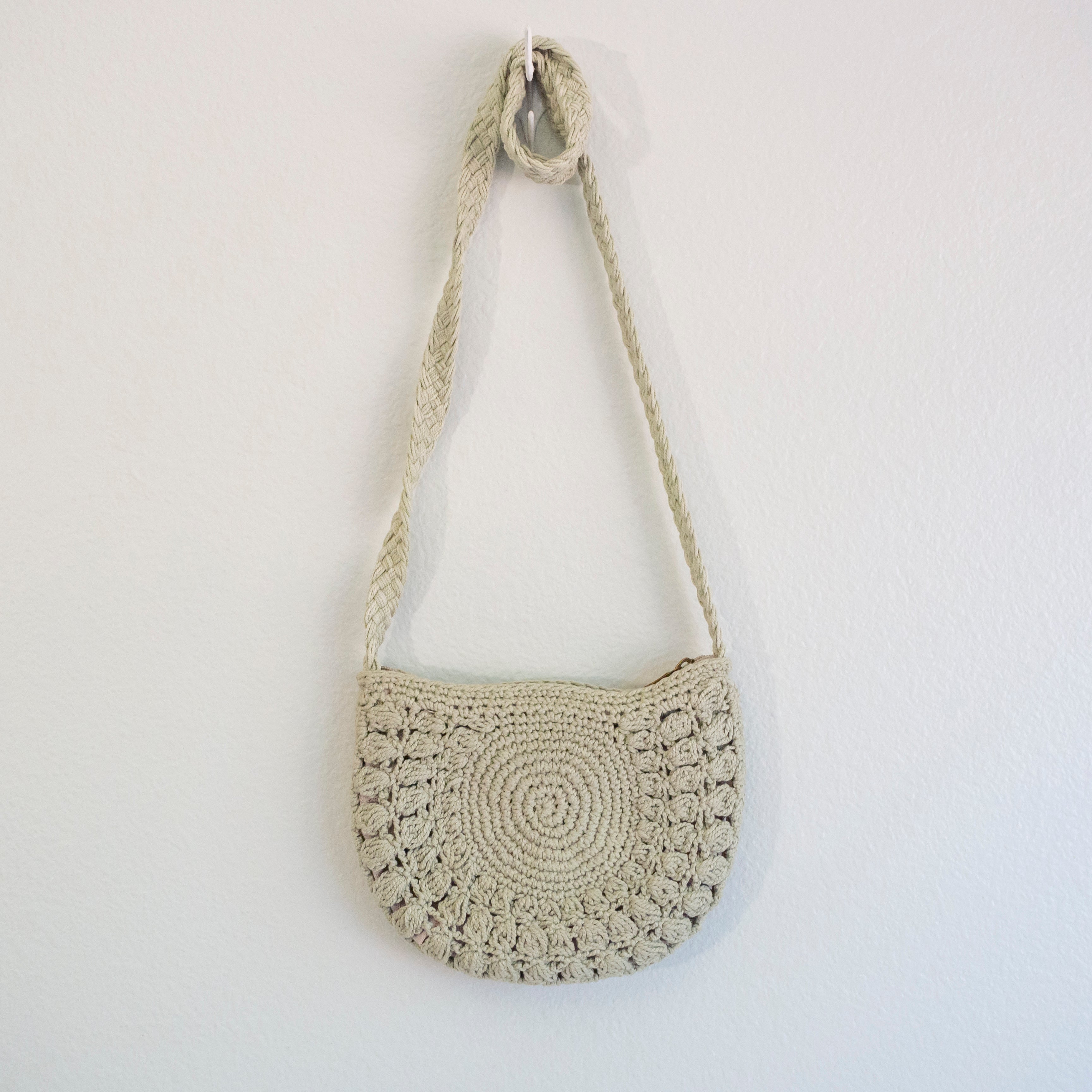 Small Boho Cotton Knitted Shoulder Bag