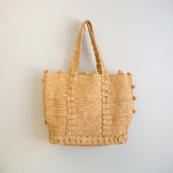 Elena Handbags Soft Raffia Woven Summer Straw Shoulder Bag