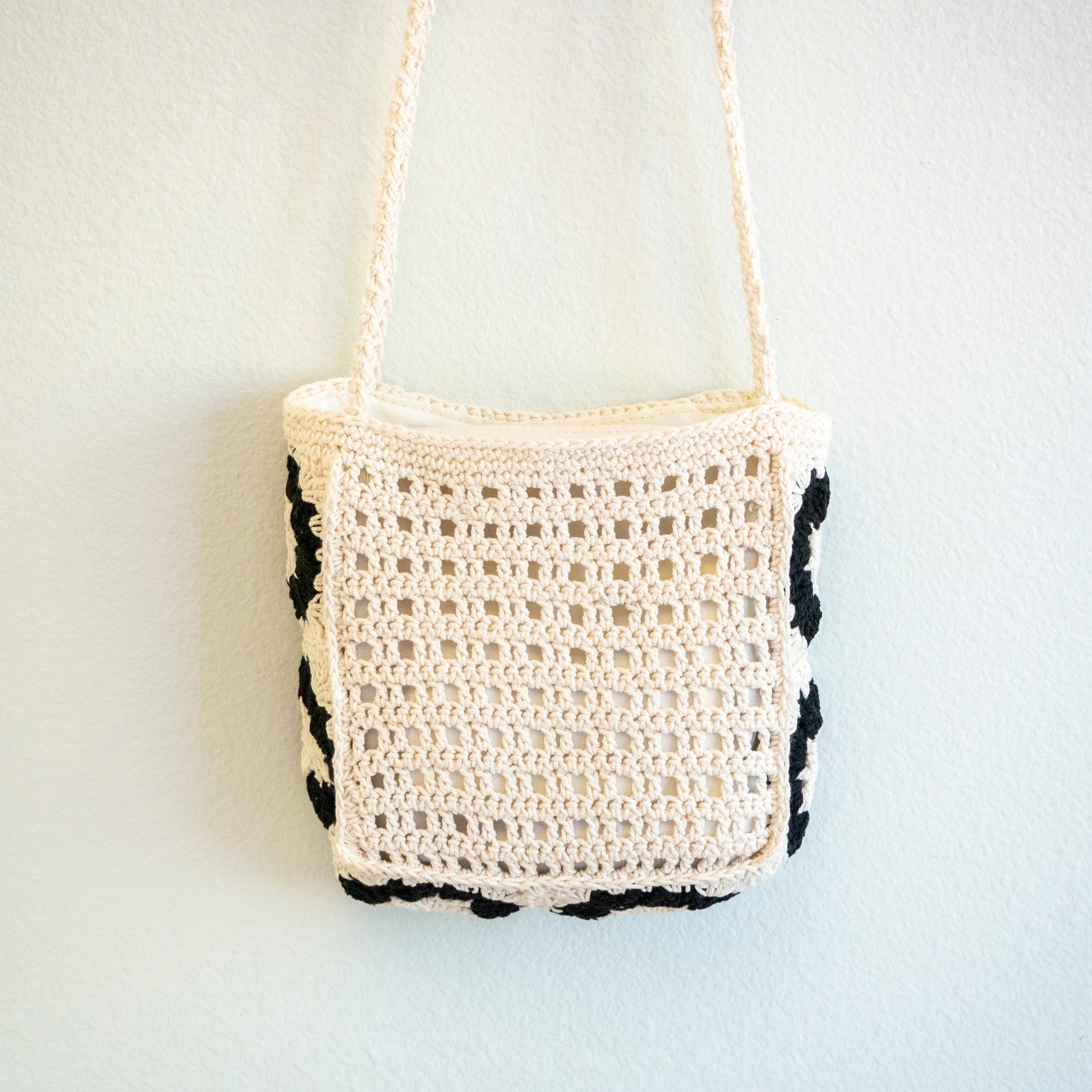Small Boho Cotton Knitted Shoulder Bag