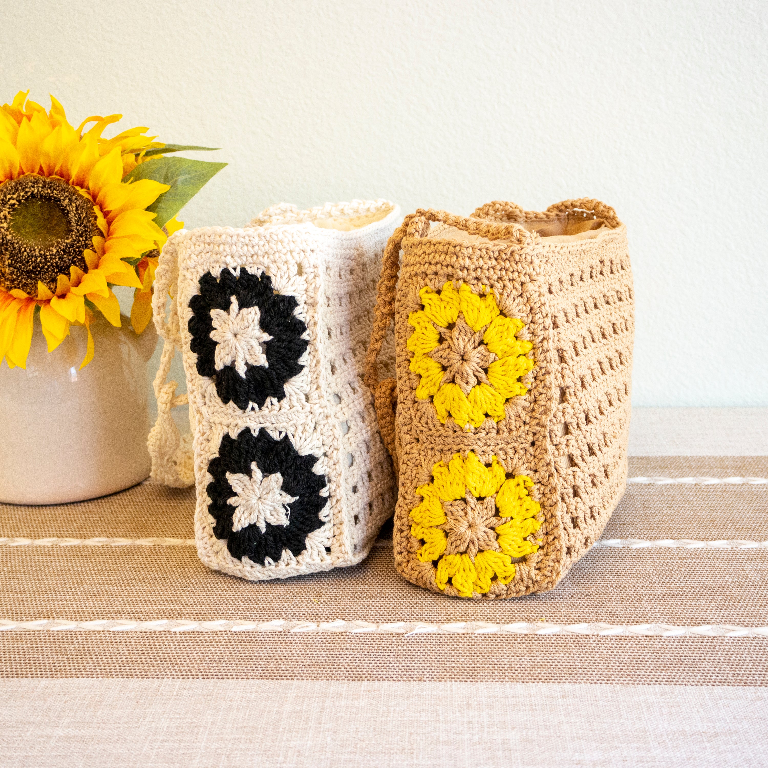 Small Boho Cotton Knitted Shoulder Bag