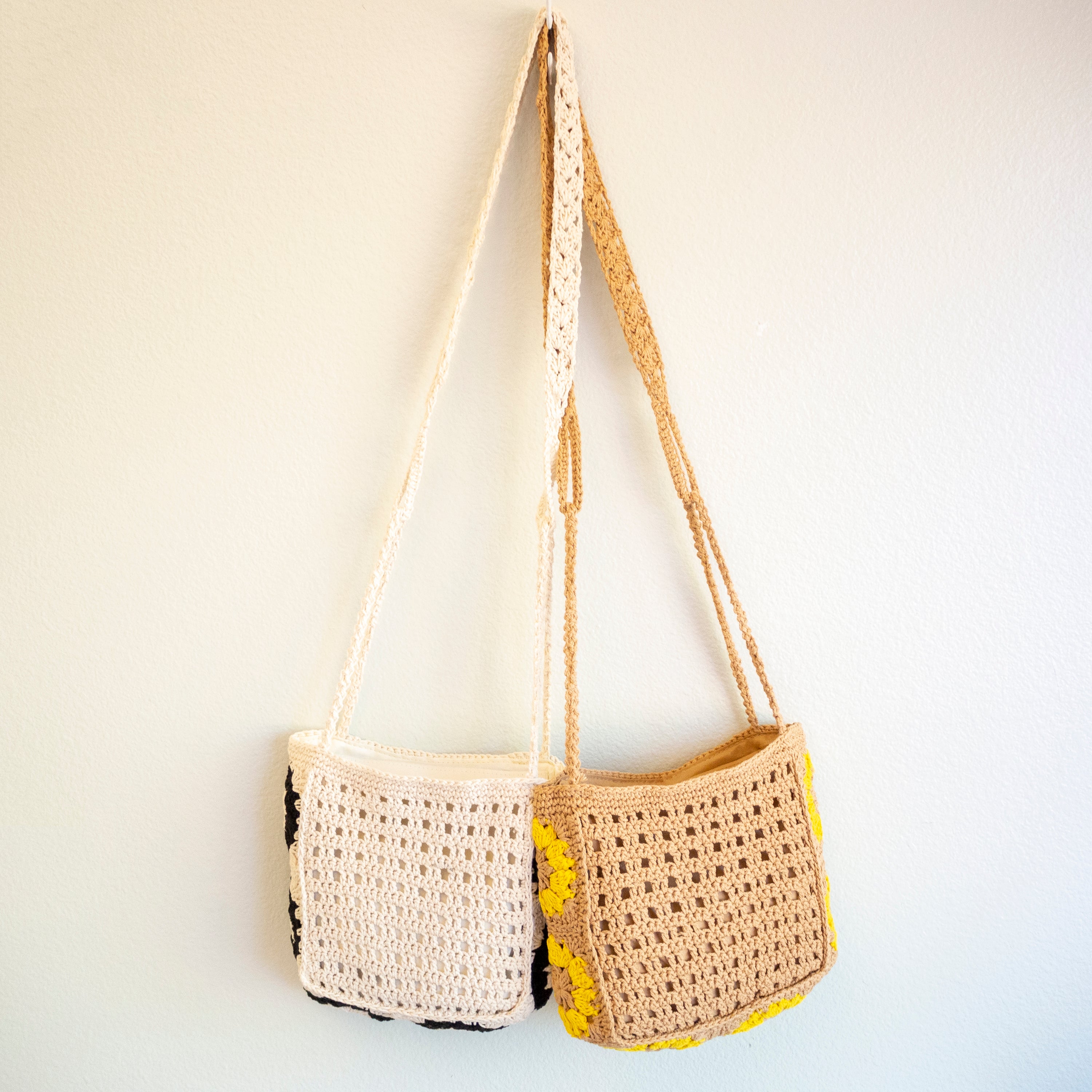 Small Boho Cotton Knitted Shoulder Bag