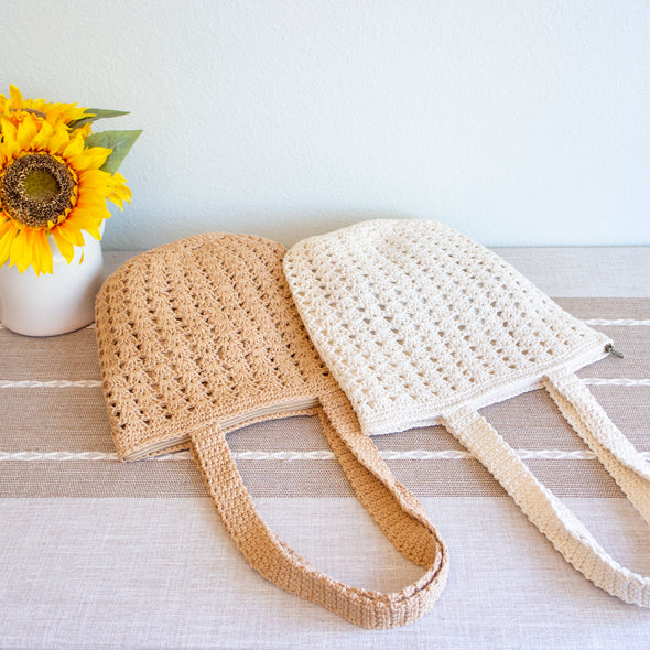 Elena Handbags Handmade Crochet Retro Style Tote Bag