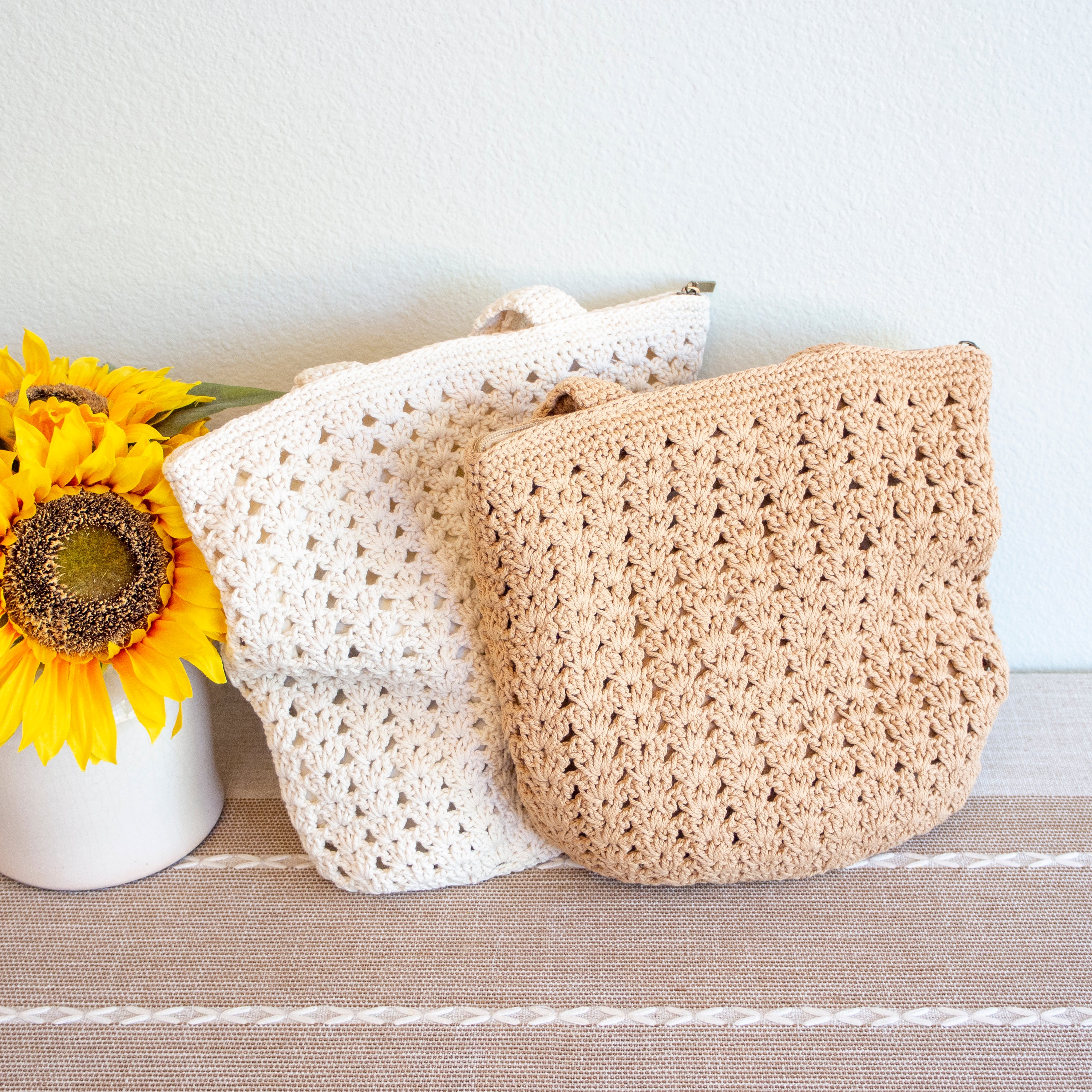 Handmade Crochet Retro Style Tote Bag