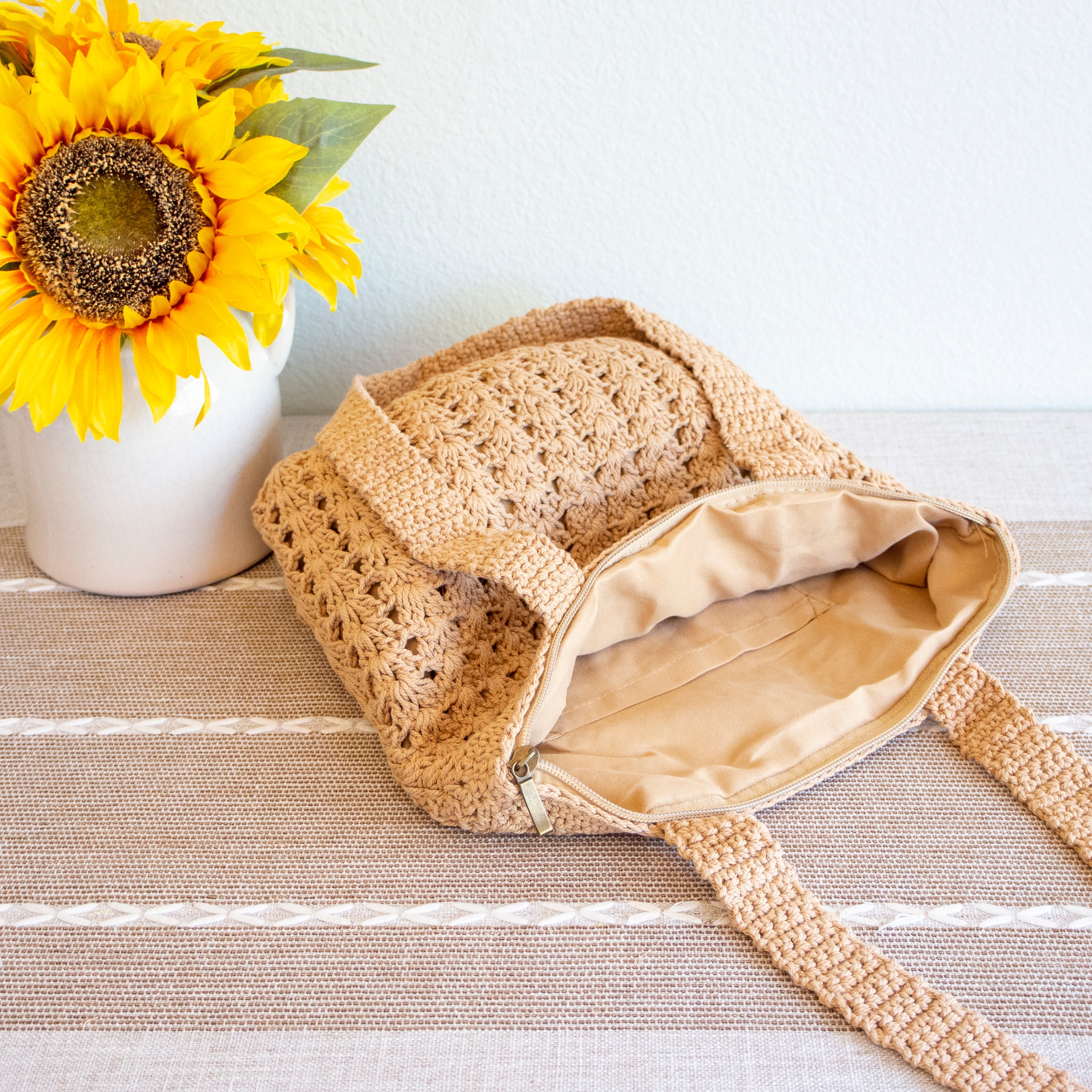 Handmade Crochet Retro Style Tote Bag