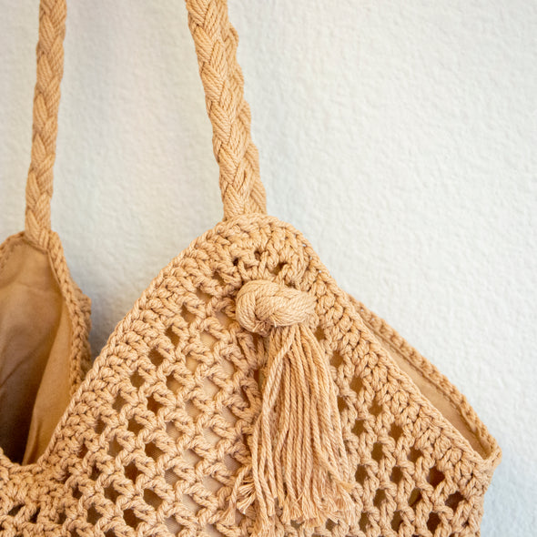 Elena Handbags Handmade Crochet Retro Style Tote Bag