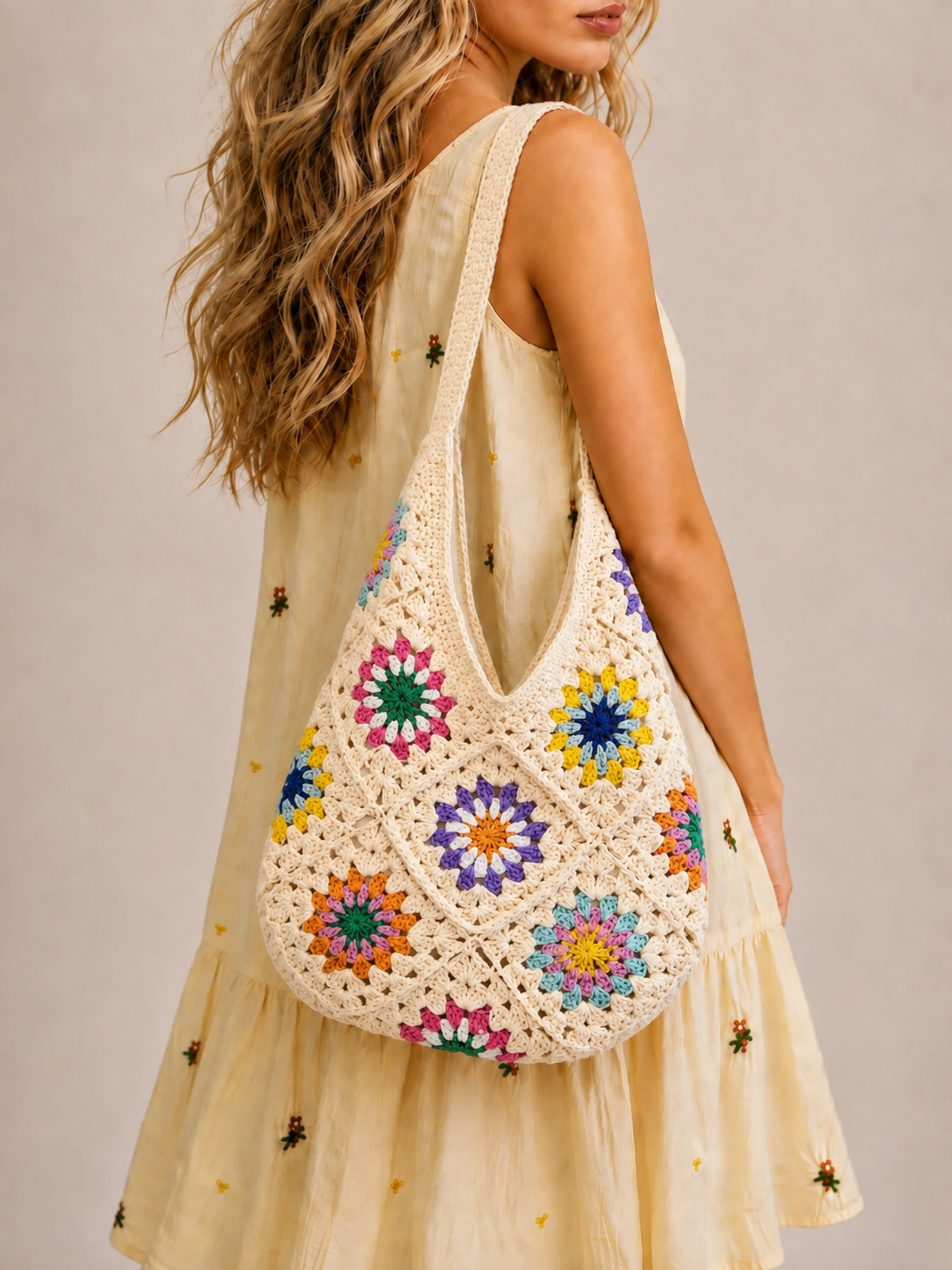 Boho Crochet Shoulder Bag