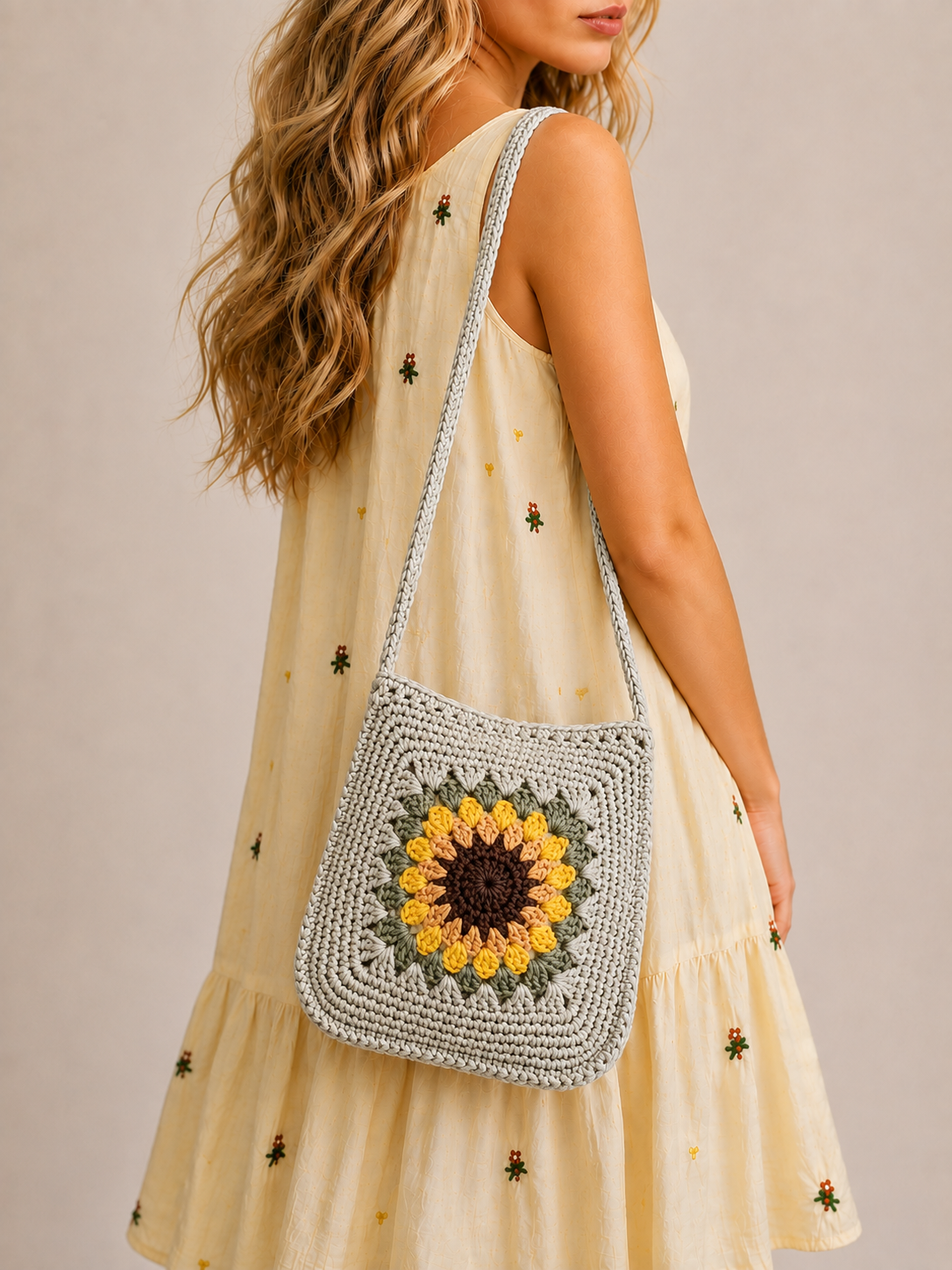 Handmade Crochet Sunflower Purse