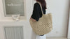 Elena Handbags Large Straw Woven Fashion Tote Bag