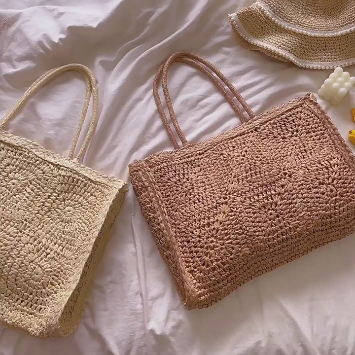 Large Straw Summer Tote