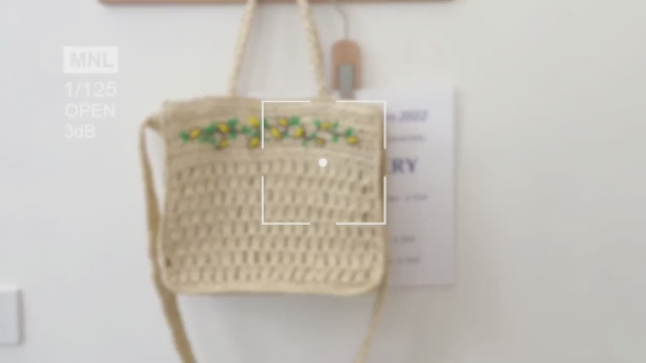 Summer Floral Straw Shoulder Bag with Long Strap