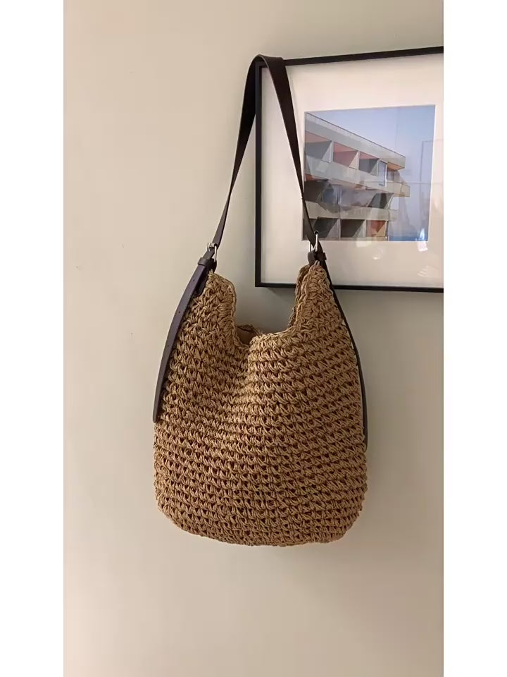 Beach Straw Woven Tote Bag