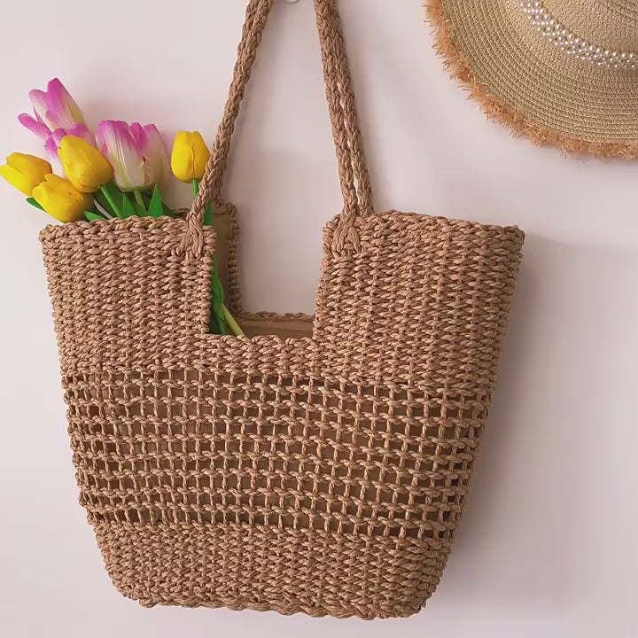 Straw Basket Summer Tote Bag
