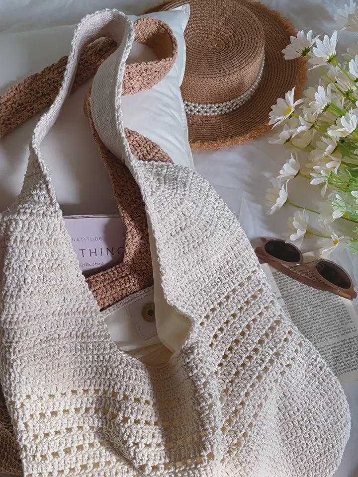 Retro Cotton Knitted Shoulder Bag