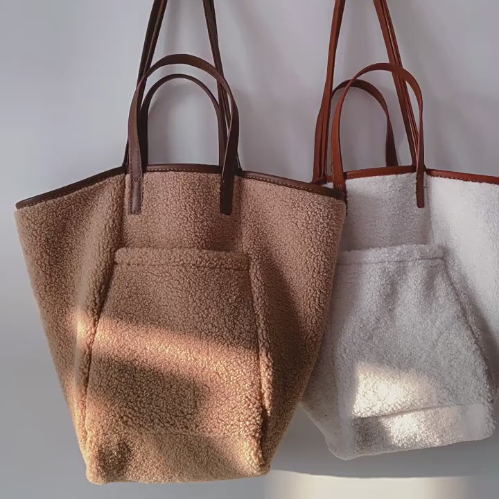 Large Faux Furry Tote Bag
