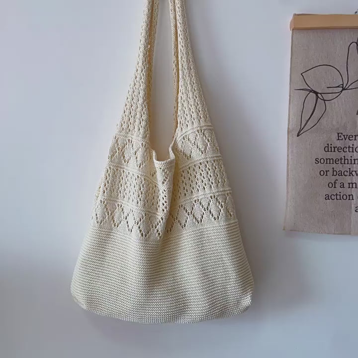 Retro Cotton Knitted Shoulder Bag