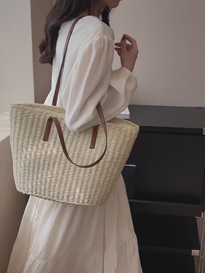 Woven Straw Market Tote Summer Fashion Bag