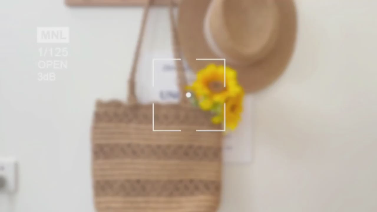 Long Handle Floral Design Straw Beach Tote