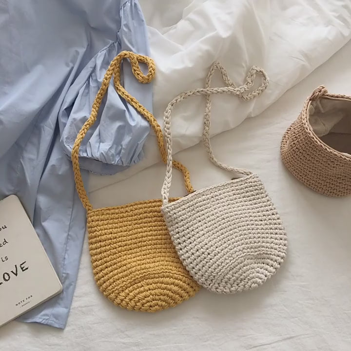 Small Cotton Knitted Shoulder Bag