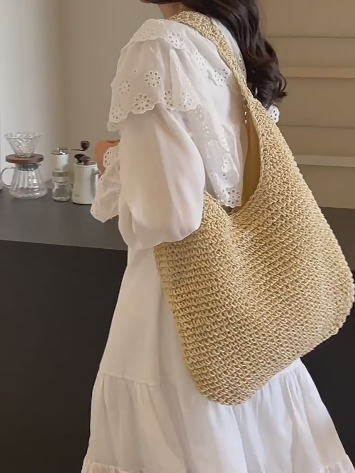 Simple Straw Woven Shoulder Bag