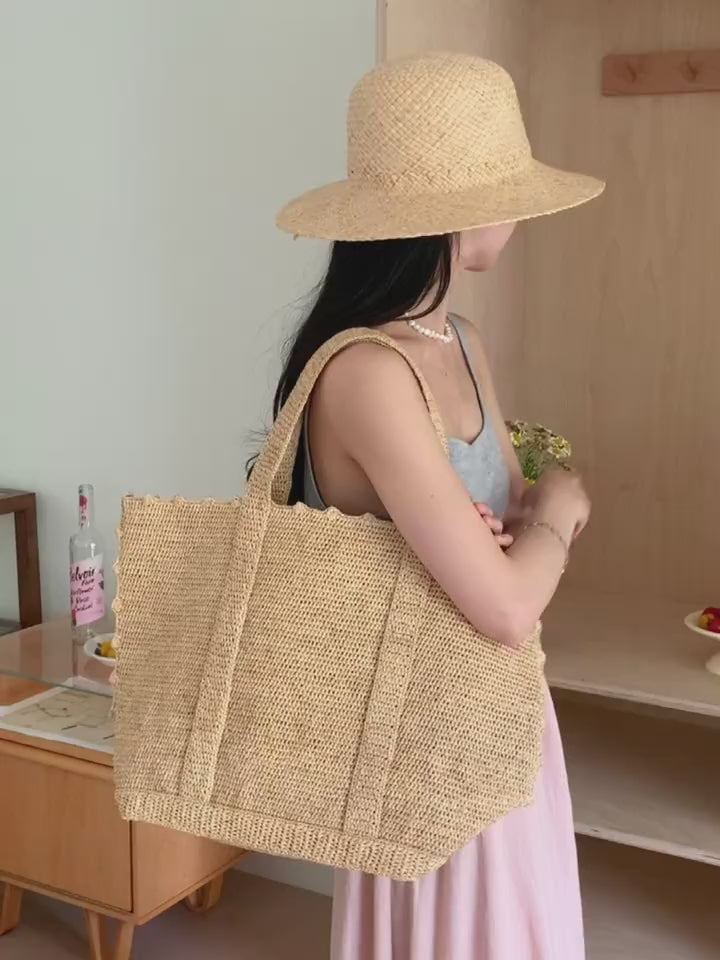 Soft Raffia Woven Summer Straw Shoulder Bag