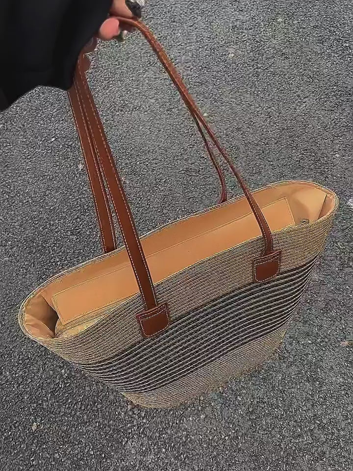 Straw Summer Tote Beach Basket Bag